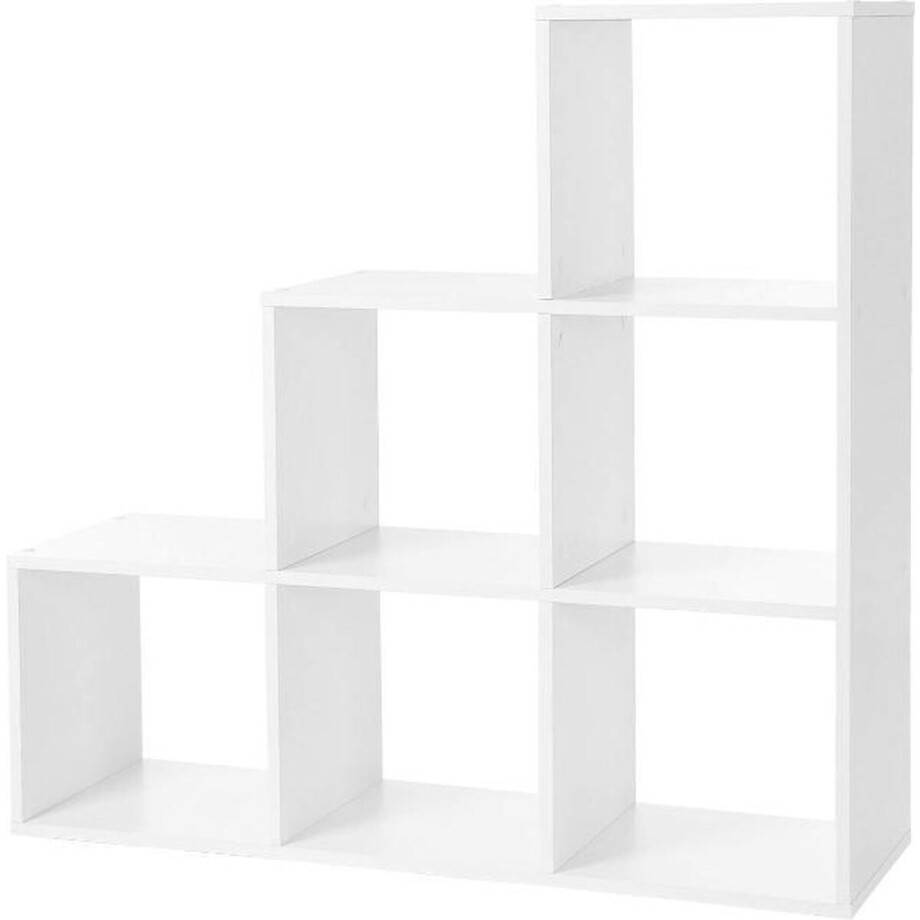MIRA Home - Kast - Vakkenkast - Boekenkast - Kasten - Modern - Hout - Wit - 97.5x29x97.5 afbeelding 1