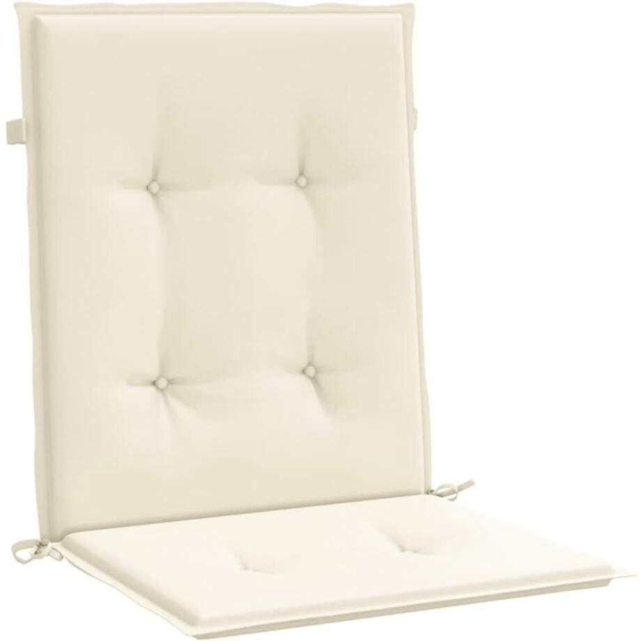 vidaXL Tuinstoelkussens 6 st, Hoge Rugkussens, Gevoerd voor Fauteuils, Patio, Crème Stof 100x50x3 cm afbeelding 1