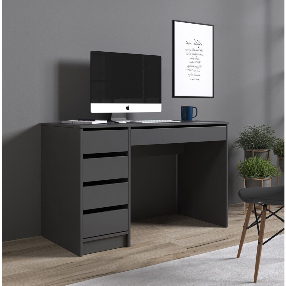 Meubella - Bureau Avio - Grijs - 120 cm Meubella - Bureau Avio - Grijs - 120 cm afbeelding 1