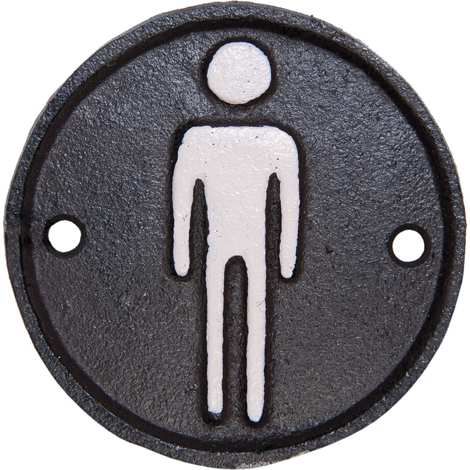 Clayre & Eef WC Bordje Heren Ø 8 cm Bruin IJzer Man Clayre & Eef WC Bordje Heren Ø 8 cm Bruin IJzer Man afbeelding 1