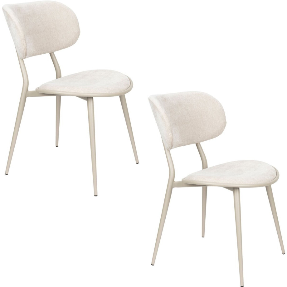 Zuiver Lieve eetkamerstoel Beige - Set van 2 afbeelding 1