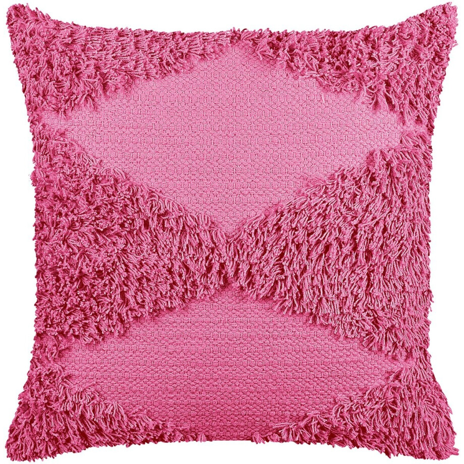BELIANI RHOEO - Sierkussen - Roze - 45 x 45 cm - Katoen afbeelding 1
