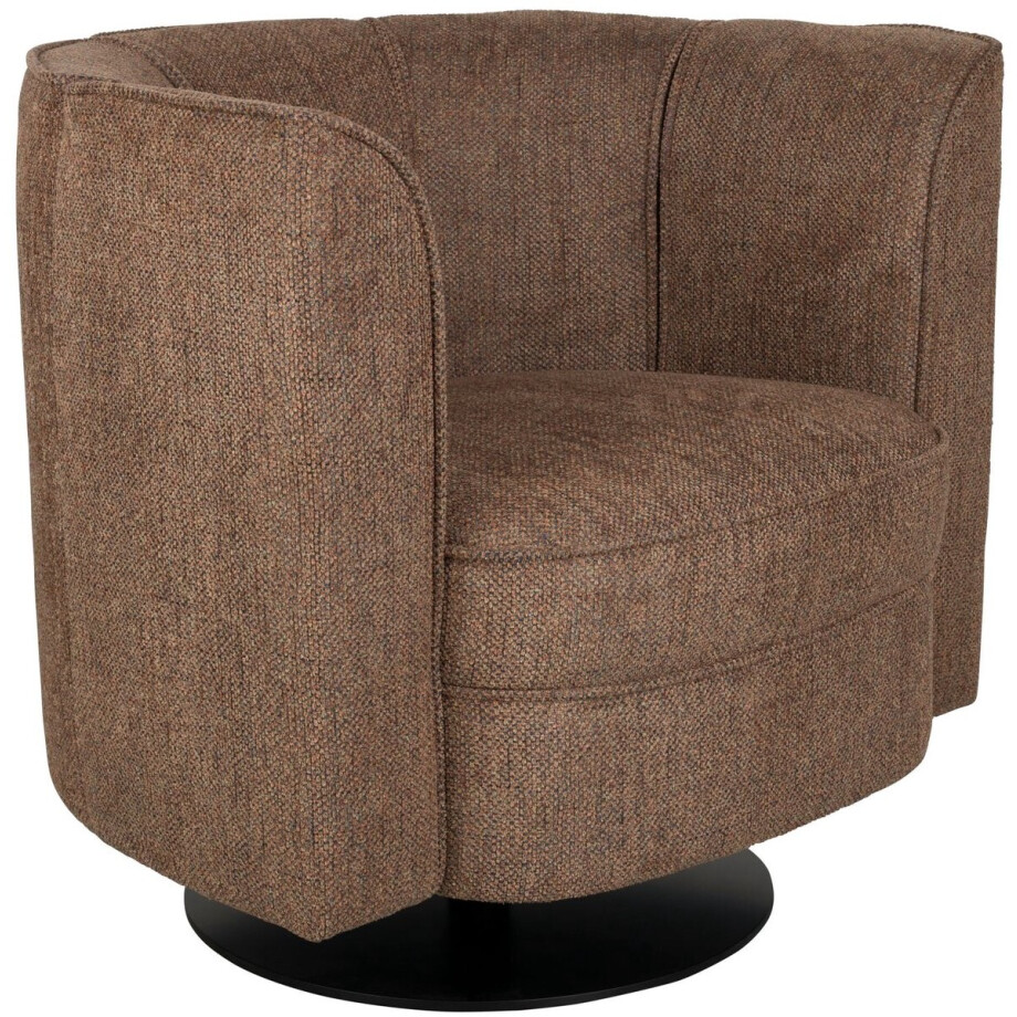 Dutchbone Flower Fauteuil/ Draaistoel Bruin Dutchbone Flower Fauteuil/ Draaistoel Bruin afbeelding 1