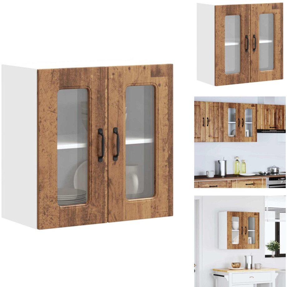 vidaXL keuken Wandkast - Keuken Wandkasten -keuken Wandmeubel - Gemonteerde Wandkast - Keukenwandkast met glazen deur bewerkt hout oud houtkleurig vidaXL keuken Wandkast - Keuken Wandkasten -keuken Wandmeubel - Gemonteerde Wandkast - Keukenwandkast met glazen deur bewerkt hout oud houtkleurig afbeelding 1