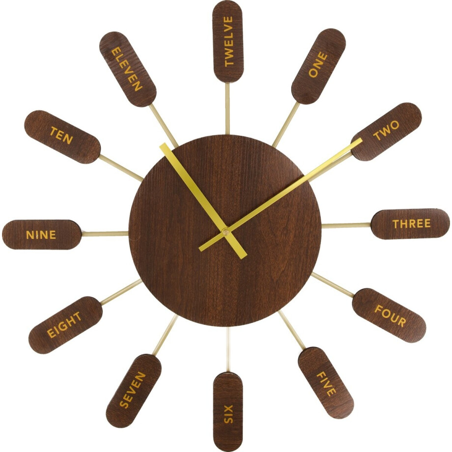 DKNC - Klok ijzer - 60x4cm - Bruin DKNC - Klok ijzer - 60x4cm - Bruin afbeelding 1