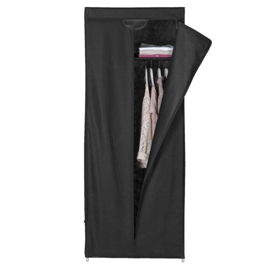 Leen Bakker - Garderobekast Luik - Antraciet - 157x60x45 Cm - Stof - Grijs afbeelding 1