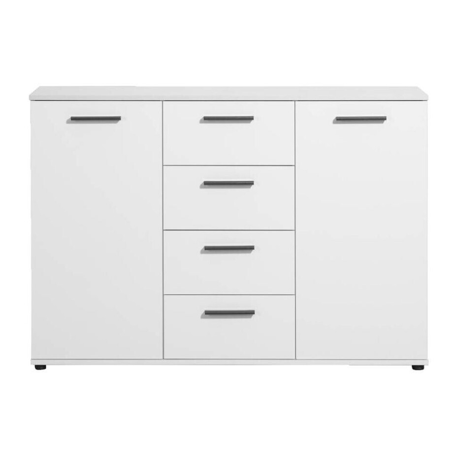 Leen Bakker - Kast Praag - 85x120x35 Cm - Spaanplaat - Wit afbeelding 1