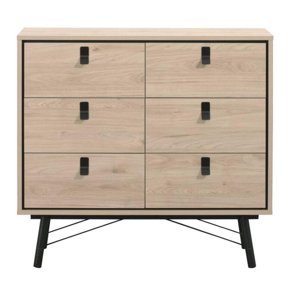 Leen Bakker - Ladekast Kansas - Eikenkleur - 95x102x40 Cm - Spaanplaat - Bruin afbeelding 1