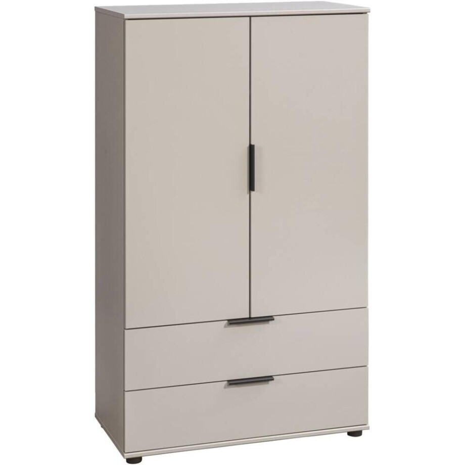 Leen Bakker - Kast Lucca 2-deurs - Kiezelkleur - 140x81x40 Cm - Spaanplaat - Beige#Taupe afbeelding 1