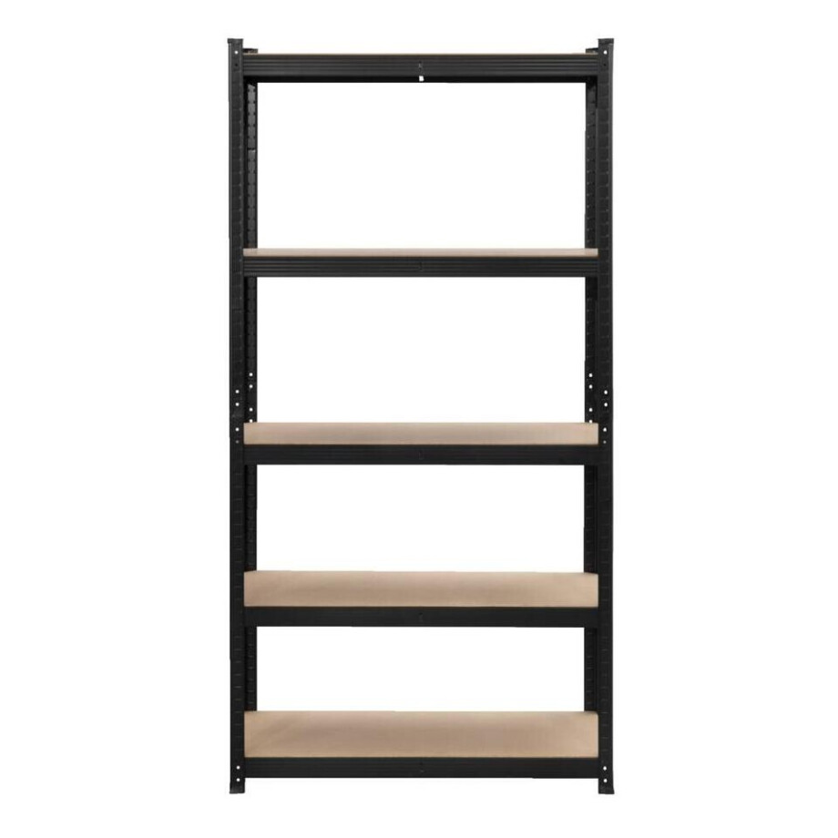 Leen Bakker - Metalen Stellingkast - 90x45x180 Cm - Metaal - Zwart Leen Bakker - Metalen Stellingkast - 90x45x180 Cm - Metaal - Zwart afbeelding 1