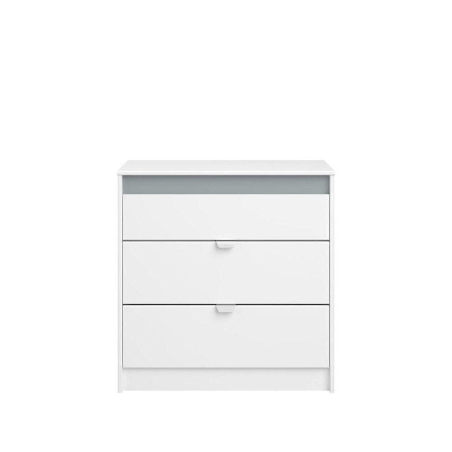 Leen Bakker - Ladekast Bobby - 80x78,5x40,5 Cm - Spaanplaat - Wit - 78.4x80x40.5 Cm afbeelding 1