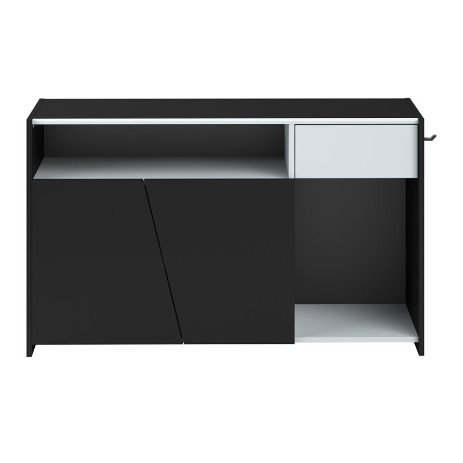 Leen Bakker - TV-dressoir Levi - 67x113x40 Cm - Spaanplaat - Zwart afbeelding 1