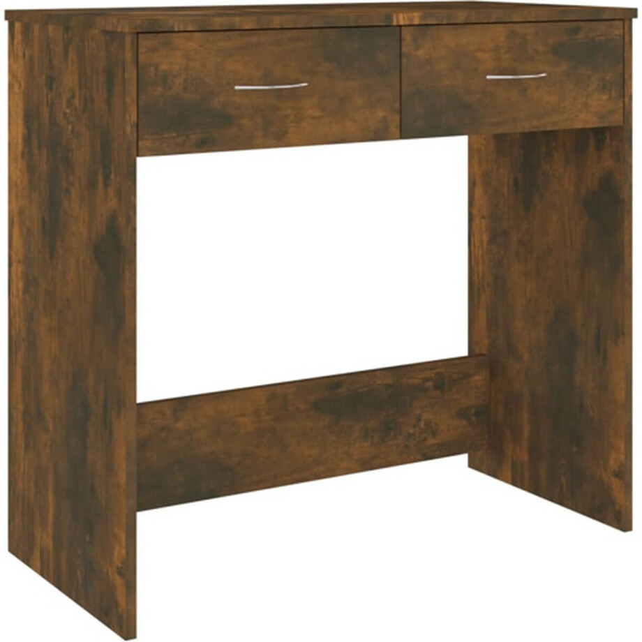 vidaXL - Bureau - 80x40x75 - cm - bewerkt - hout - gerookt - eikenkleurig afbeelding 1