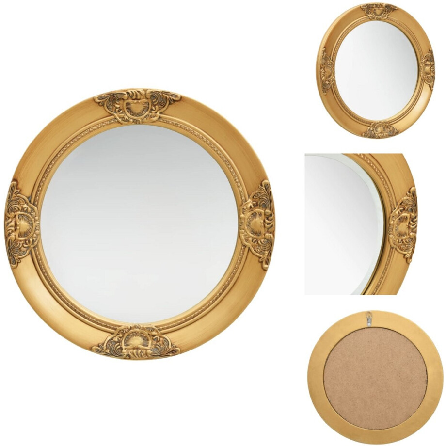 vidaXL Wandspiegel - Wandspiegels - Spiegel - Badkamerspiegel - Wandspiegel barok stijl 50 cm goudkleurig afbeelding 1