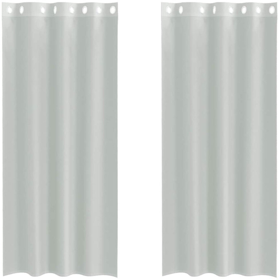 vidaXL - Gordijnen - voile - met - doorvoertules - 2 - st - 140x245 - cm - lichtgrijs vidaXL - Gordijnen - voile - met - doorvoertules - 2 - st - 140x245 - cm - lichtgrijs afbeelding 1