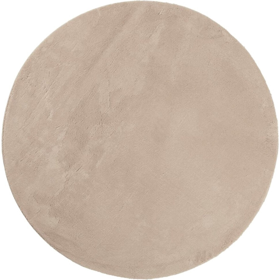 vidaXL - Vloerkleed - HUARTE - laagpolig - zacht - wasbaar - Ø - 80 - cm - zandkleurig afbeelding 1