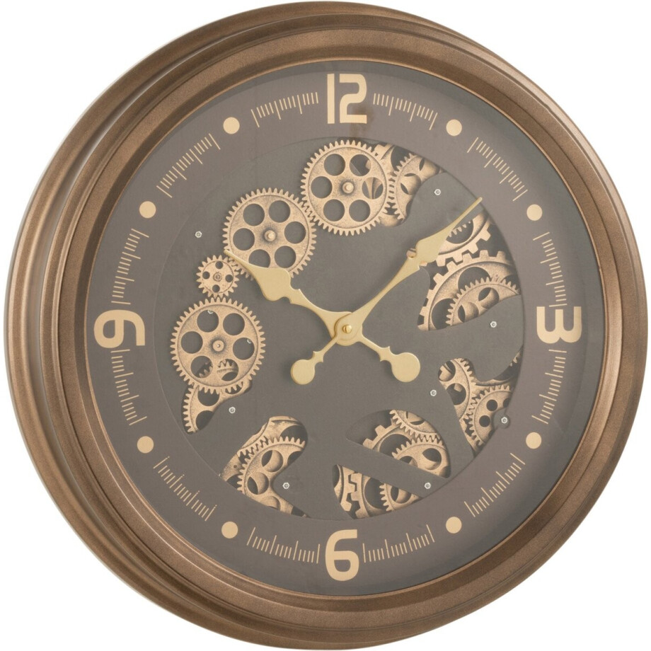 J-Line klok Radars Arabische Cijfers - metaal/glas - goud - Ø 52 cm J-Line klok Radars Arabische Cijfers - metaal/glas - goud - Ø 52 cm afbeelding 1