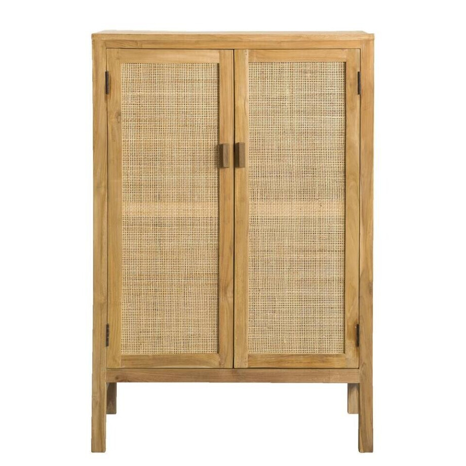 Leen Bakker - Kast Luna - 120x80x40 Cm - Rotan/Hout - Bruin afbeelding 1