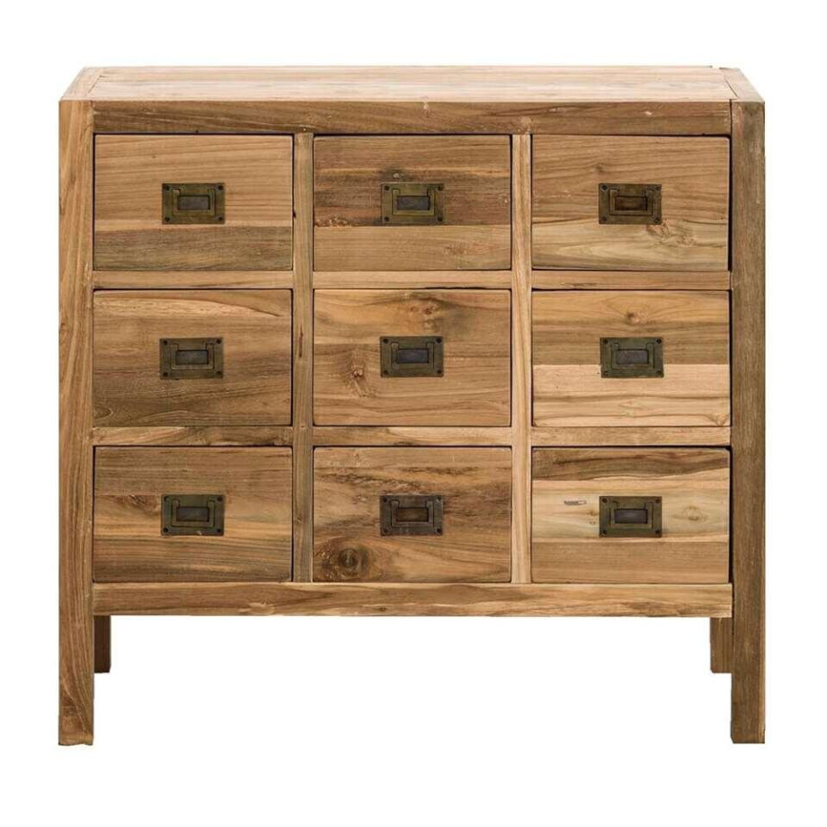 Leen Bakker - Kast Dean - Natural - 75x80x35 Cm - Hout - Bruin Leen Bakker - Kast Dean - Natural - 75x80x35 Cm - Hout - Bruin afbeelding 1