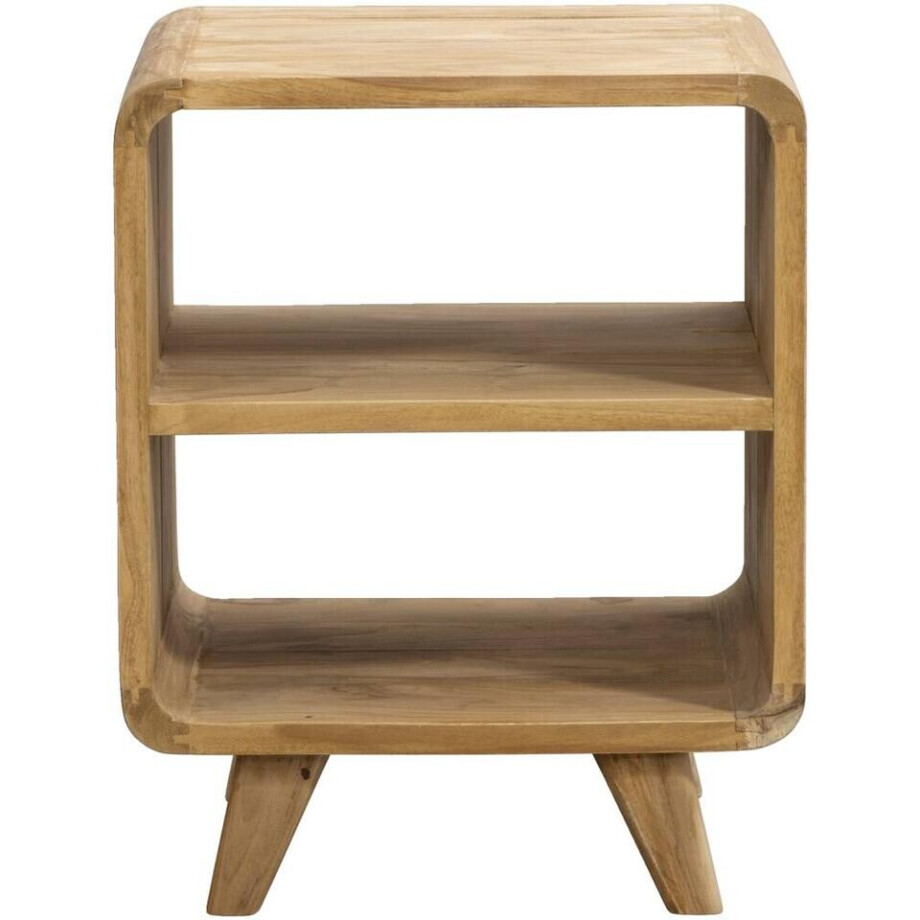 Leen Bakker - Kastje Bulan - Naturel - 40x33x50 Cm - Teakhout - Beige Leen Bakker - Kastje Bulan - Naturel - 40x33x50 Cm - Teakhout - Beige afbeelding 1