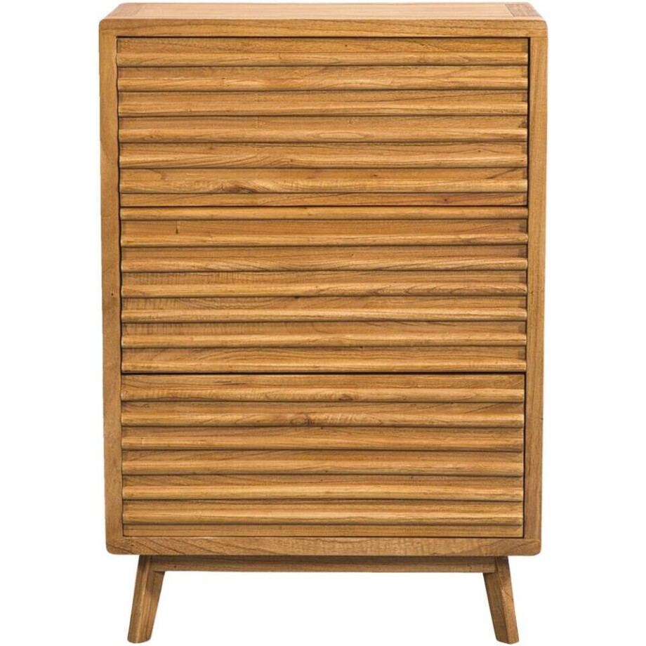Leen Bakker - Ladekast Cinta 3 Lades - Naturel - 70x40x102 Cm - Hout - Beige afbeelding 1