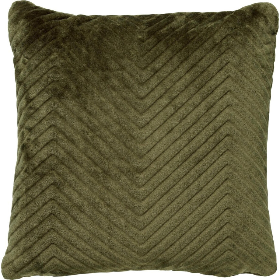 Dutch Decor ZICO - Sierkussen zigzag 45x45 cm Chive - groen - superzacht - Inclusief binnenkussen afbeelding 1