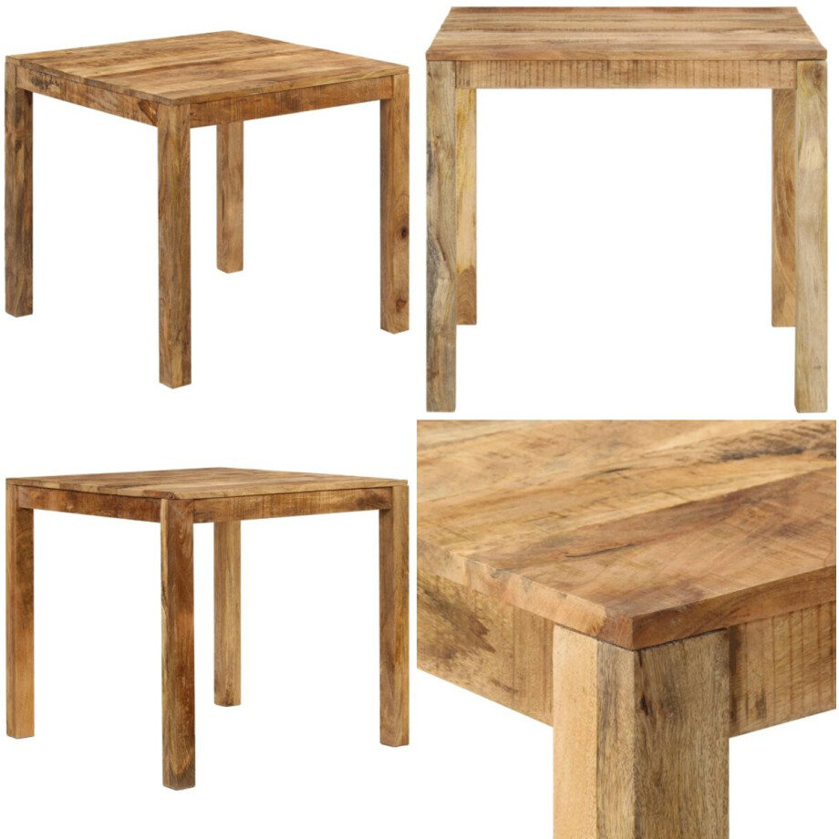 vidaXL Eettafel 82x80x76 cm massief mangohout - Eettafel - Eettafels - Eetkamertafel - Eetkamertafels afbeelding 1