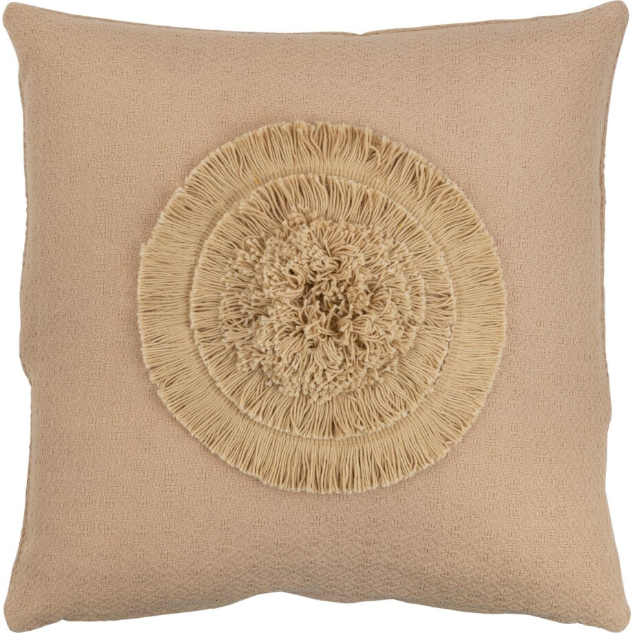 J-Line kussen Zon Vierkant - polyester - beige J-Line kussen Zon Vierkant - polyester - beige afbeelding 1