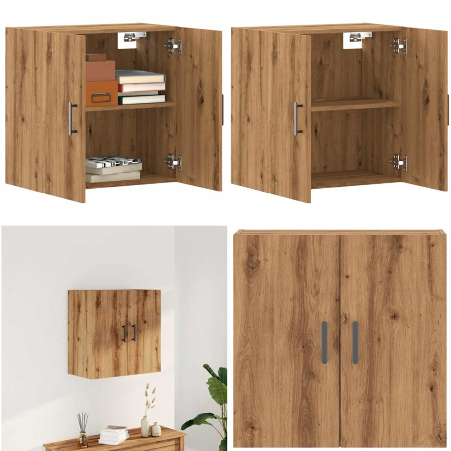 vidaXL Wandkast 60x31x60 cm bewerkt hout artisanaal eikenkleurig - Wandkast - Wandkasten - Kast - Opbergkast vidaXL Wandkast 60x31x60 cm bewerkt hout artisanaal eikenkleurig - Wandkast - Wandkasten - Kast - Opbergkast afbeelding 1