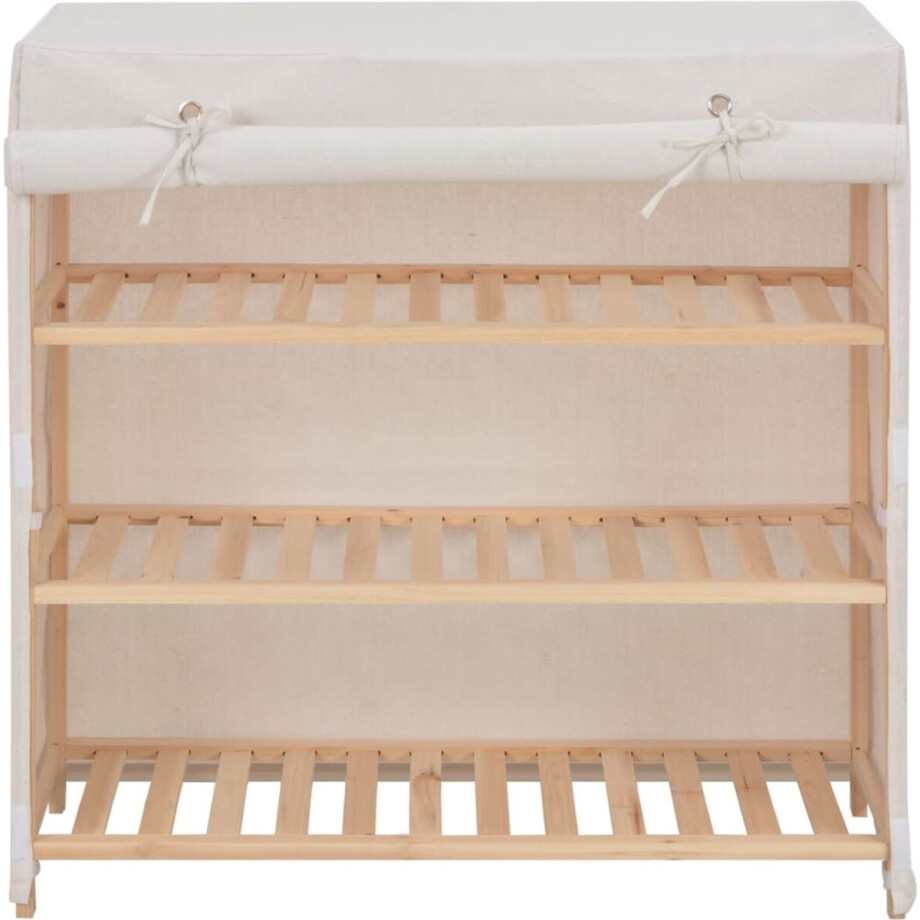 vidaXL Schoenenkast - 3 lagen - 79x40x80 cm - Wit Schoenenkast - Schoenen Organisatie - Bergruimte - Entree Kast - Kleding Organizer vidaXL Schoenenkast - 3 lagen - 79x40x80 cm - Wit Schoenenkast - Schoenen Organisatie - Bergruimte - Entree Kast - Kleding Organizer afbeelding 1