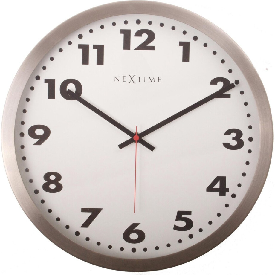 NeXtime Arabic - Klok - Rond - Aluminium - Ø25.7 cm - Wit afbeelding 1