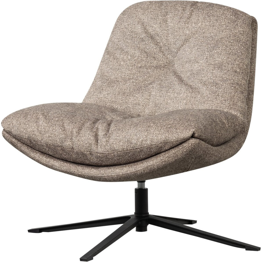 WOOOD Arve Draaifauteuil - Bedrukte Stof - Naturel Melange - 86x82x87 WOOOD Arve Draaifauteuil - Bedrukte Stof - Naturel Melange - 86x82x87 afbeelding 1