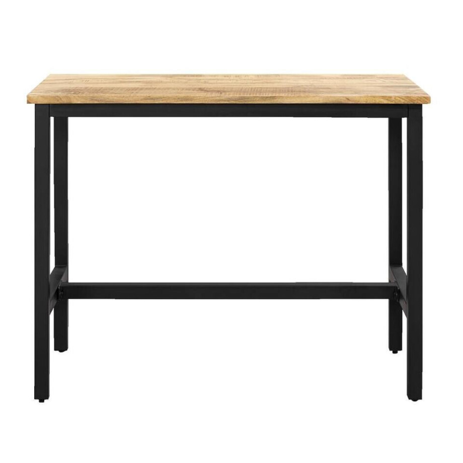 Leen Bakker - Bartafel Kyan - Zwart/naturel - 105x137x67 Cm - Metaal/Hout - Bruin#Zwart afbeelding 1
