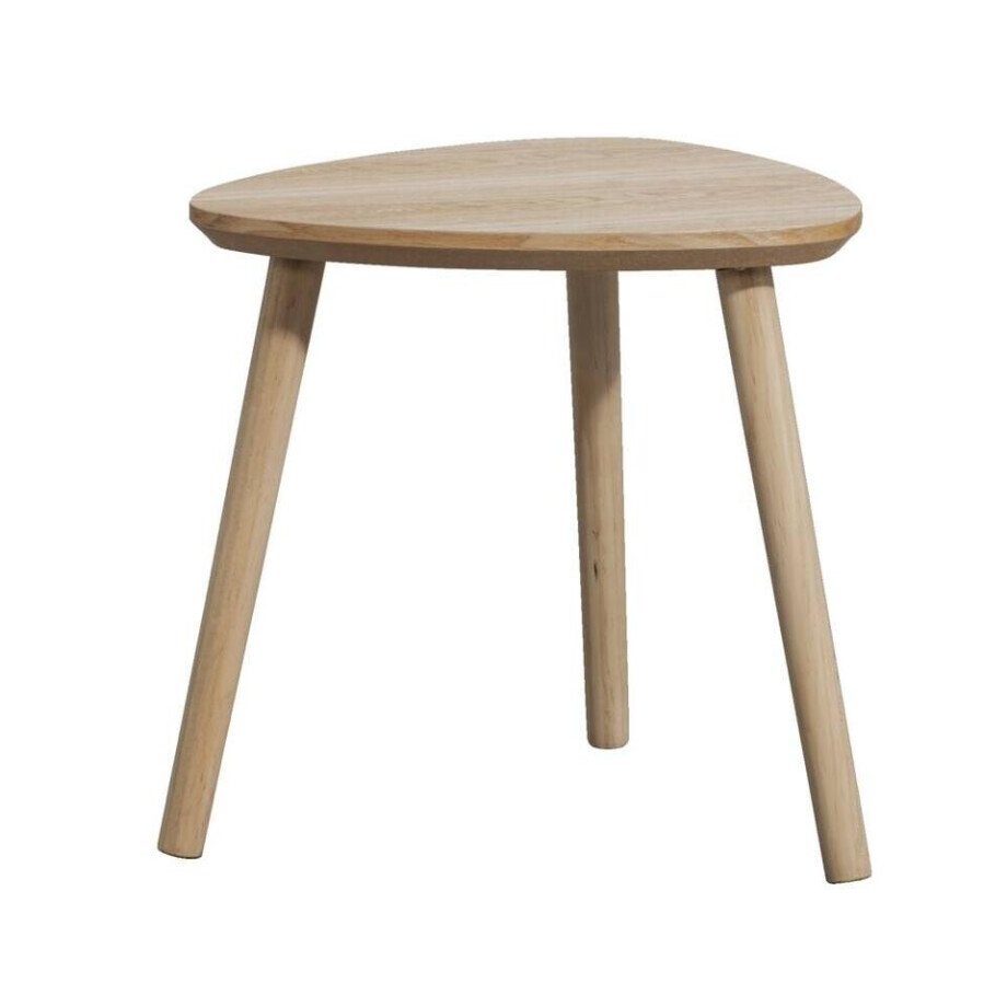 Leen Bakker - Bijzettafel Triangel - Naturel - 39,5x40x40 Cm - Dennenhout - Bruin afbeelding 1