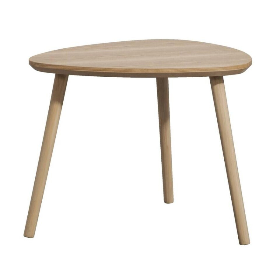 Leen Bakker - Bijzettafel Triangel - Naturel - 55x55x44,5 Cm - Dennenhout - Bruin Leen Bakker - Bijzettafel Triangel - Naturel - 55x55x44,5 Cm - Dennenhout - Bruin afbeelding 1