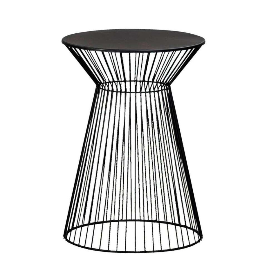 Leen Bakker - Bijzettafel Napels - 47xØ33 Cm - Metaal - Zwart Leen Bakker - Bijzettafel Napels - 47xØ33 Cm - Metaal - Zwart afbeelding 1