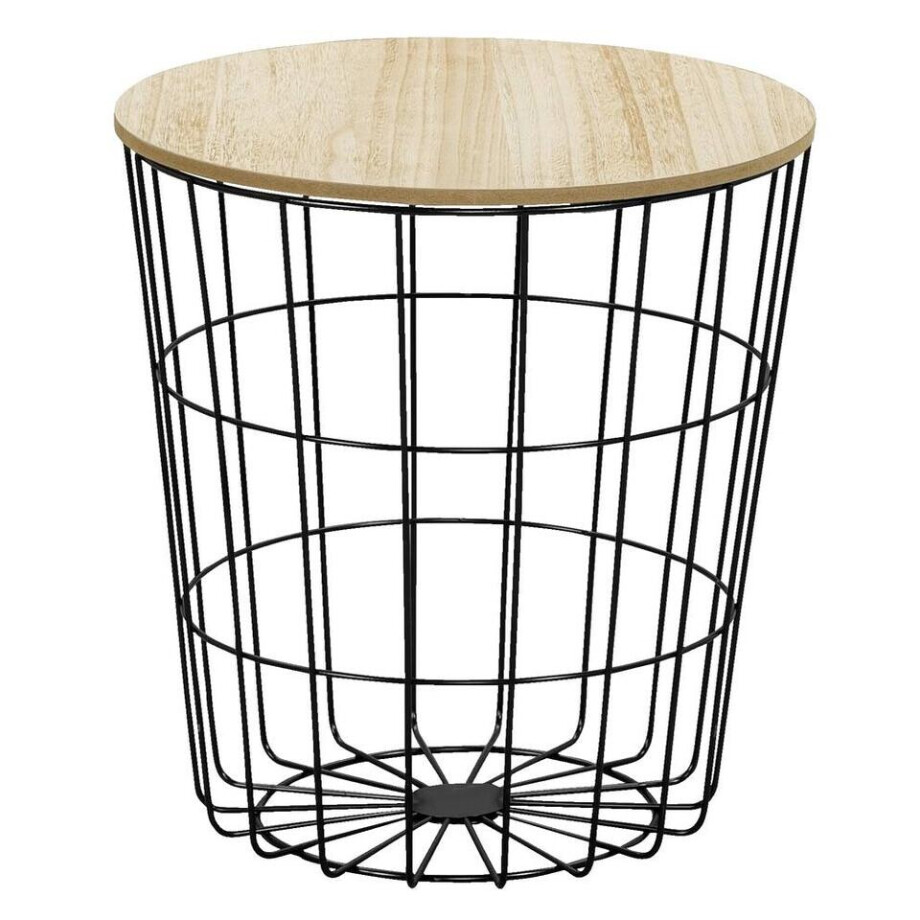 Leen Bakker - Bijzettafel Tokio - 42xØ39,5 Cm - Metaal - Zwart afbeelding 1