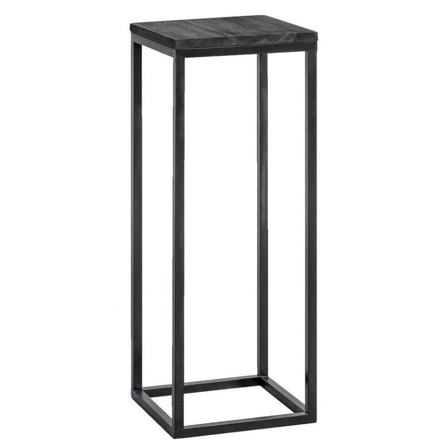 Leen Bakker - Plantentafel Gijs - 79x30x30 Cm - Hout - Zwart Leen Bakker - Plantentafel Gijs - 79x30x30 Cm - Hout - Zwart afbeelding 1