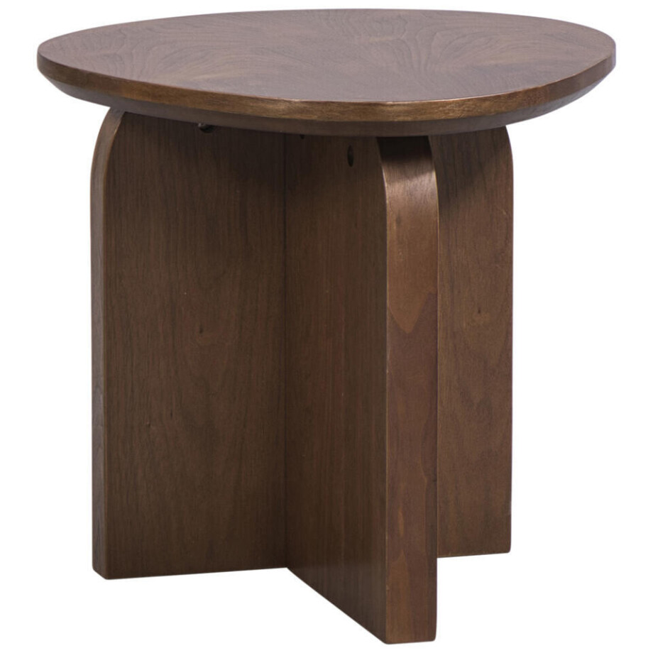 Leen Bakker - Bijzettafel Ateca - Walnoot - 38xØ40 Cm - MDF - Bruin afbeelding 1