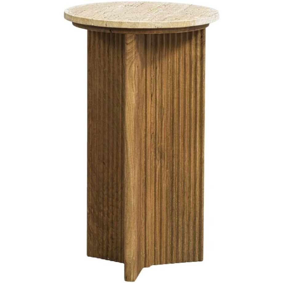 Leen Bakker - Bijzettafel Joshua - Naturel - 35x35x58 Cm - Mangohout - Beige Leen Bakker - Bijzettafel Joshua - Naturel - 35x35x58 Cm - Mangohout - Beige afbeelding 1
