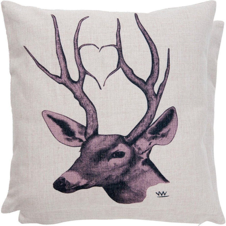 Clayre & Eef Kussenhoes 45x45 cm Hert afbeelding 1