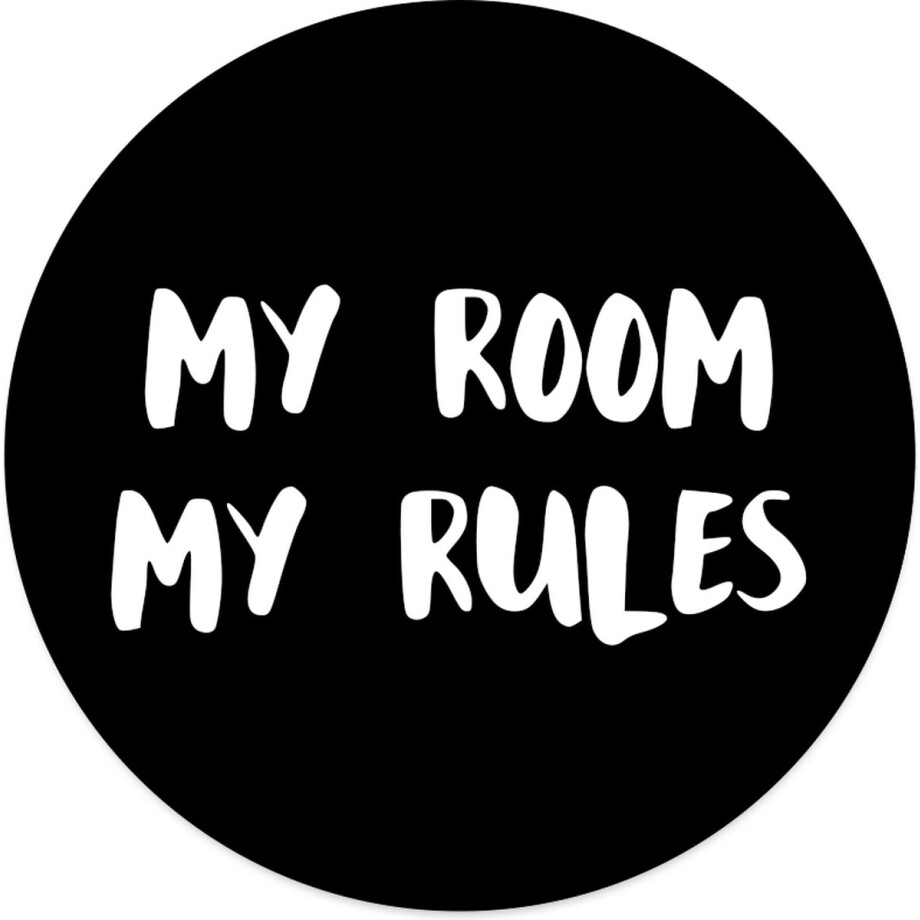 Label2X - Schilderij - Kids My Room My Rules Dibond - Multicolor - 20 X 20 Cm afbeelding 1