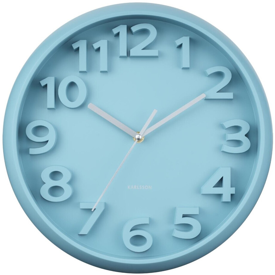 Karlsson Wandklok Elevated Classic Numbers - Mistig blauw - 5x33.5x33.5cm - Wandklok Scandinavisch afbeelding 1