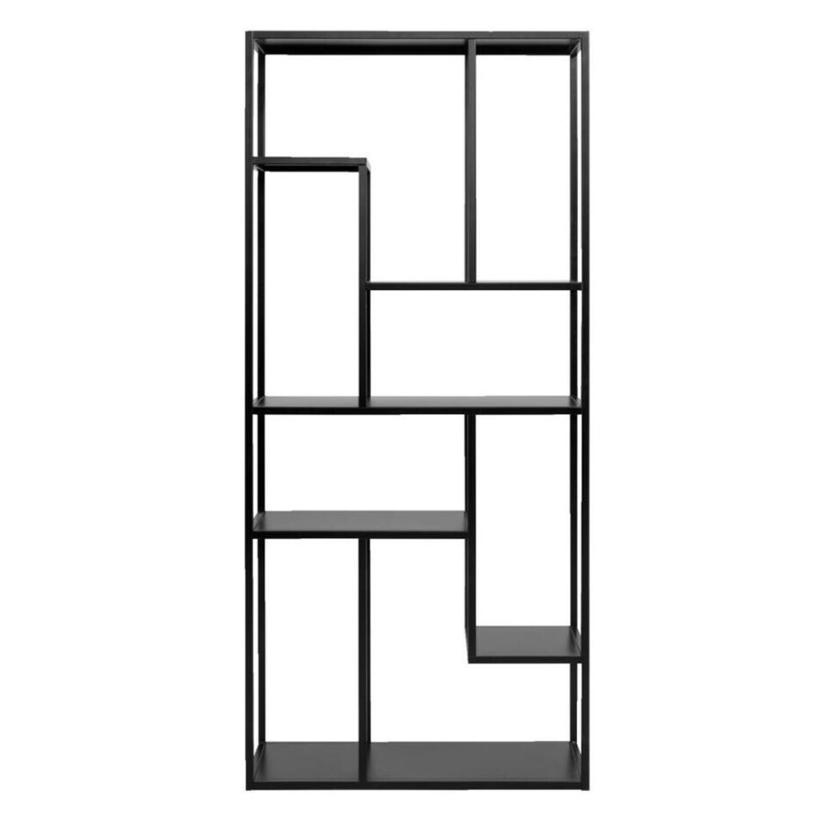 Leen Bakker - Vakkenkast Stan - - 188x85x35 Cm - Metaal - Zwart afbeelding 1