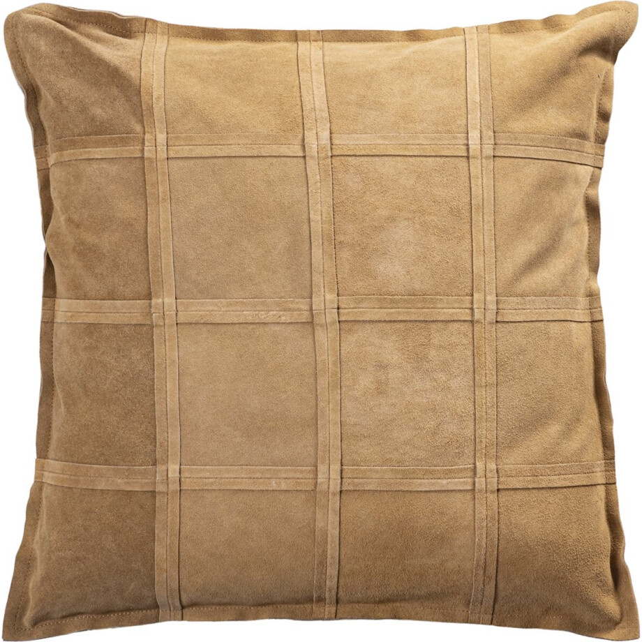 PTMD Sierkussen Cobie - 60x8x60 cm - Suede - Bruin afbeelding 1