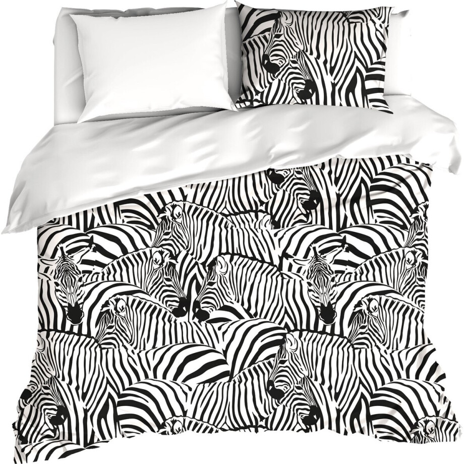 De Witte Lietaer Dekbedovertrek Zebra Eggshell - Hotelmaat - 260 x 240 cm - Katoen Satijn afbeelding 1