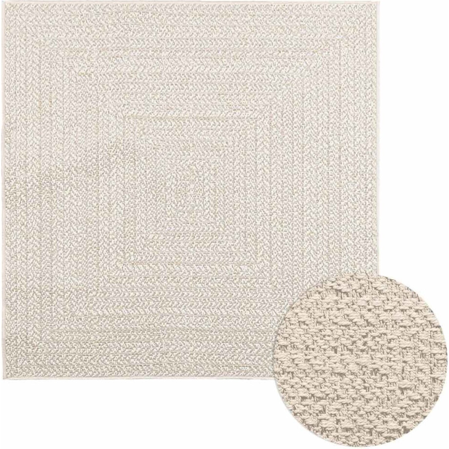 vidaXL - Vloerkleed - ZIZUR - room - binnen - en - buiten - 120x120 - cm - jute - look afbeelding 1
