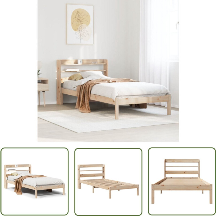 vidaXL Houten Bed - Bedframe - Bedframe zonder matras massief grenenhout 90x200 cm - Grenenhout Bed - Tweepersoons Bed - Slaapcomfort afbeelding 1
