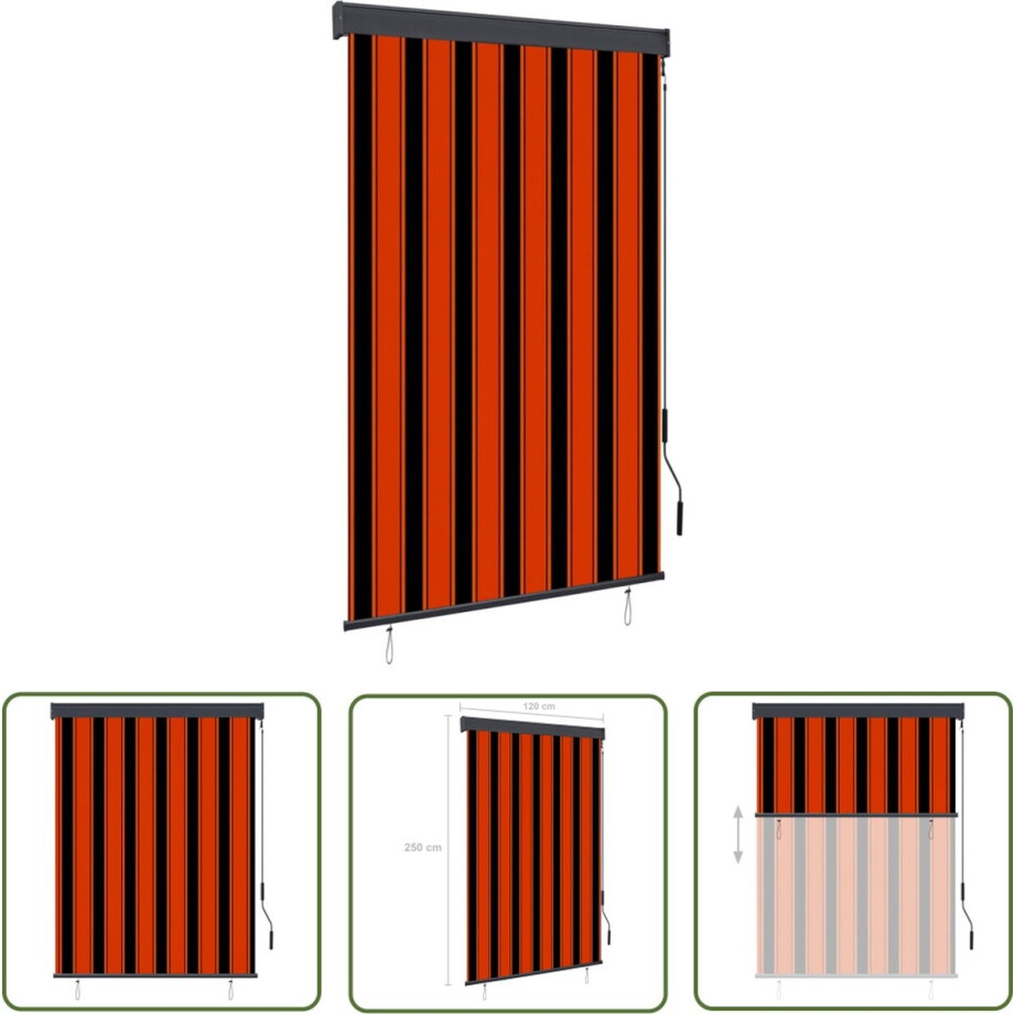 The Living Store Tuinrolgordijn - Verticale zonwering - 120x250 cm - UV- en hitteblokkerend afbeelding 1