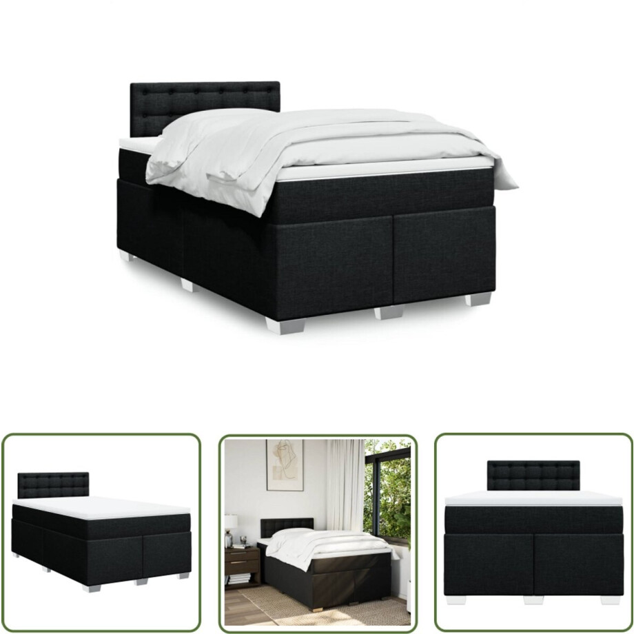 vidaXL Draaibare Sleutel - Dynamische Sleutel - Boxspring met matras stof zwart 120x200 cm - Gereedschapset - Mechanica - Draper Tools vidaXL Draaibare Sleutel - Dynamische Sleutel - Boxspring met matras stof zwart 120x200 cm - Gereedschapset - Mechanica - Draper Tools afbeelding 1